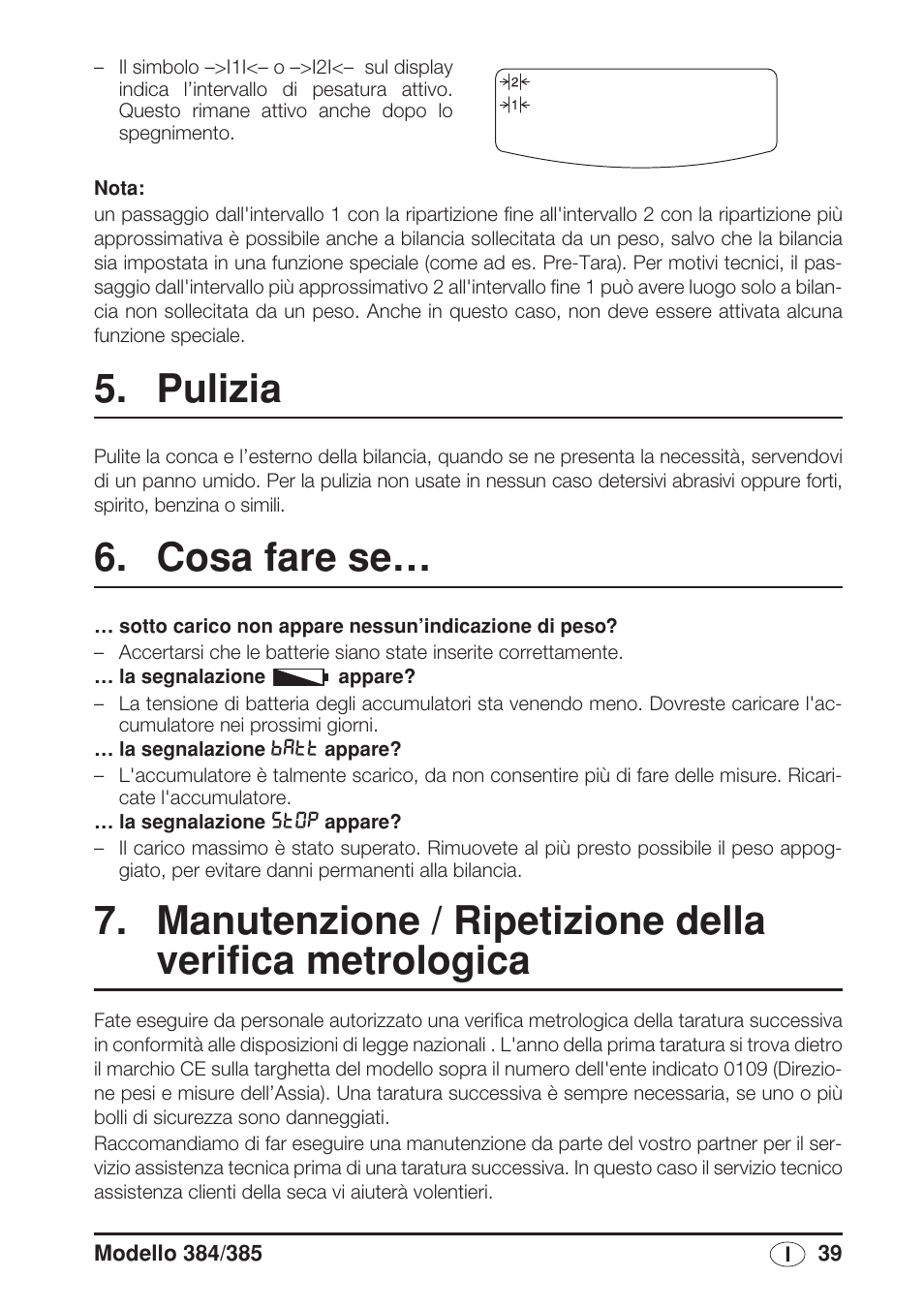 Pulizia, Cosa fare se | Seca 385 User Manual | Page 39 / 136