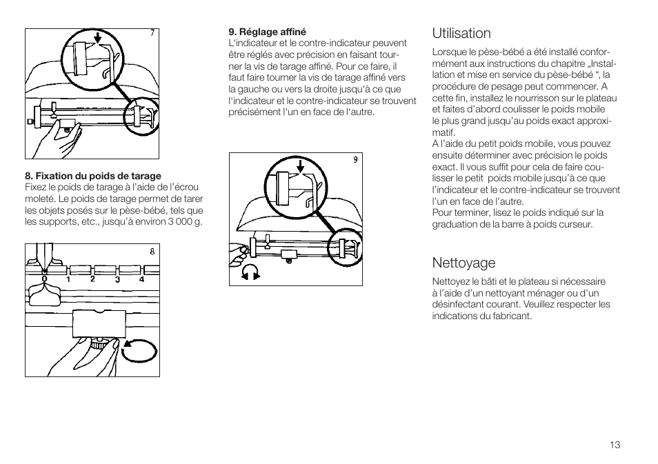 Utilisation, Nettoyage | Seca 745 User Manual | Page 13 / 56