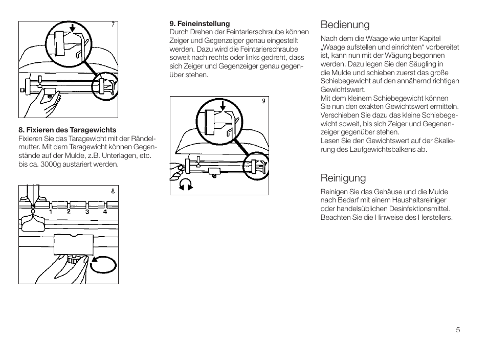 Bedienung, Reinigung | Seca 745 User Manual | Page 5 / 56
