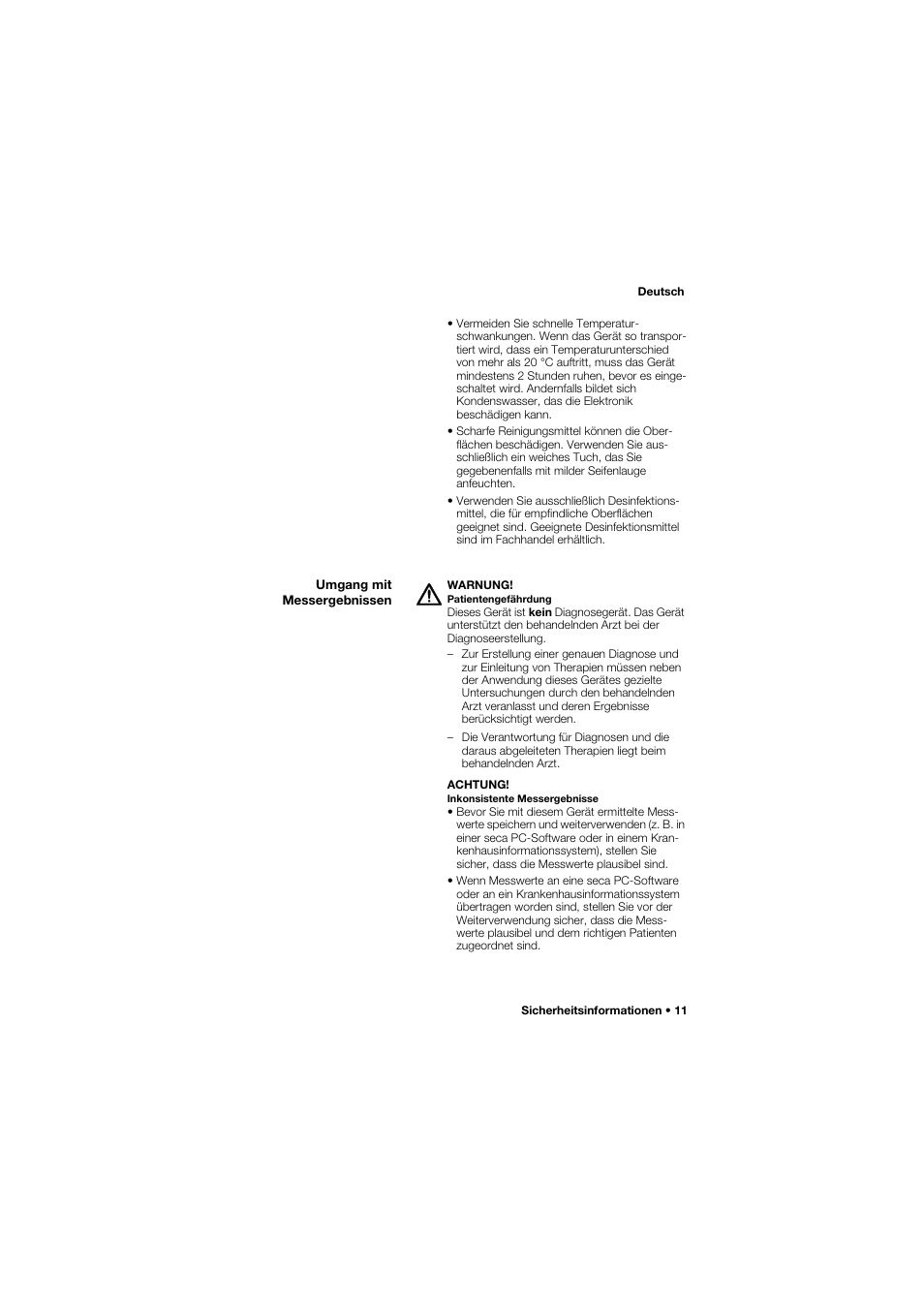 Umgang mit messergebnissen | Seca 757 User Manual | Page 11 / 307