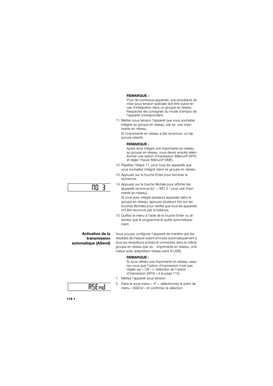 Activation de la transmission automatique (asend) | Seca 757 User Manual | Page 114 / 307