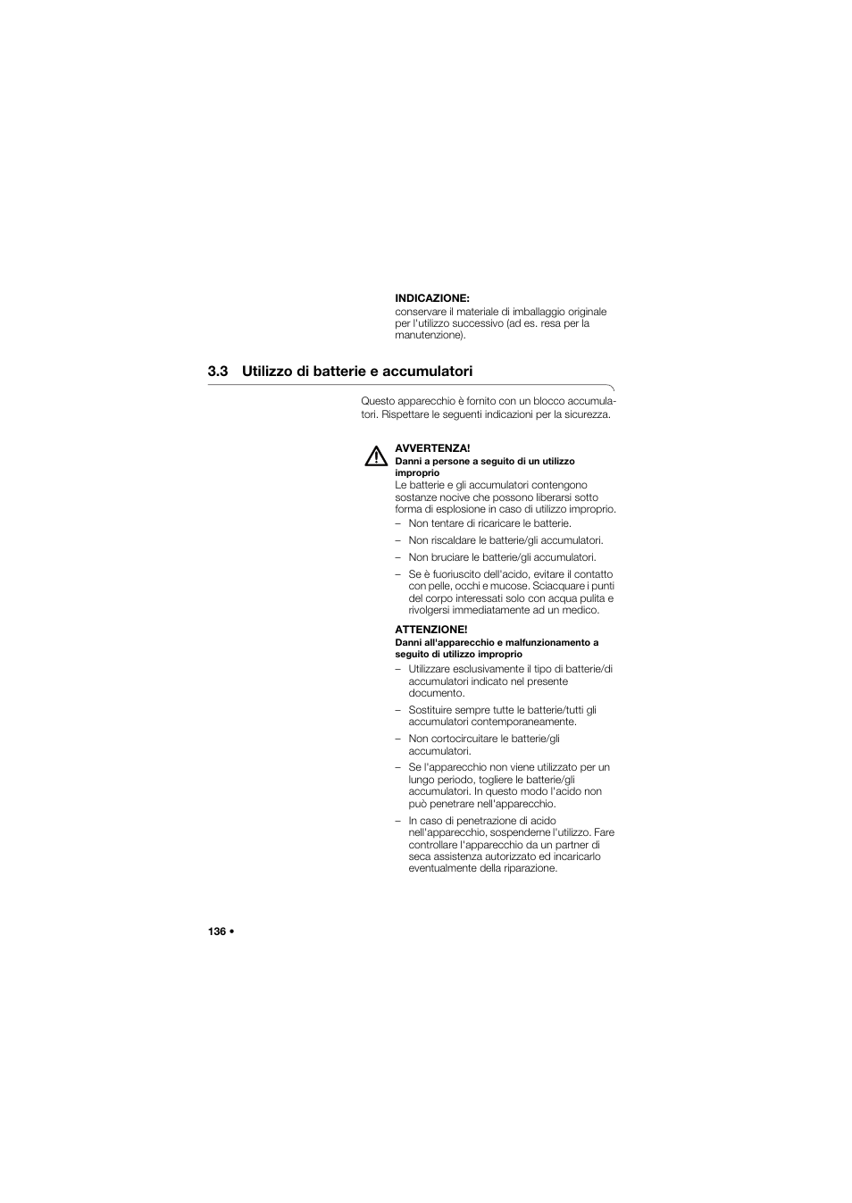 3 utilizzo di batterie e accumulatori | Seca 757 User Manual | Page 136 / 307