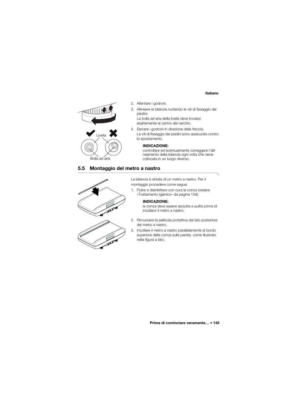 5 montaggio del metro a nastro | Seca 757 User Manual | Page 145 / 307