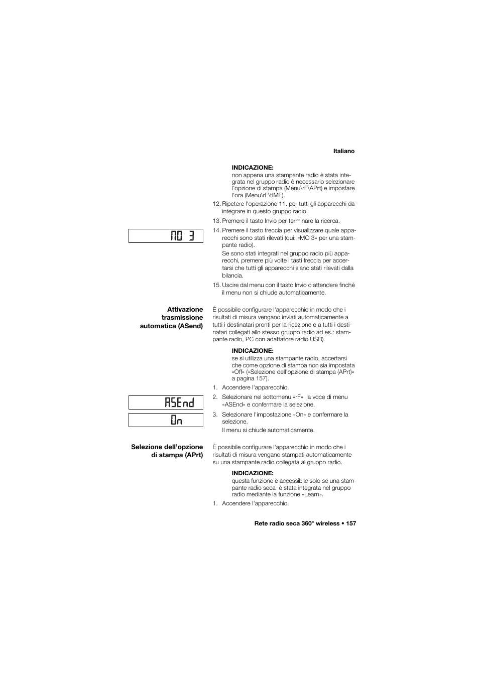 Attivazione trasmissione automatica (asend), Selezione dell’opzione di stampa (aprt) | Seca 757 User Manual | Page 157 / 307
