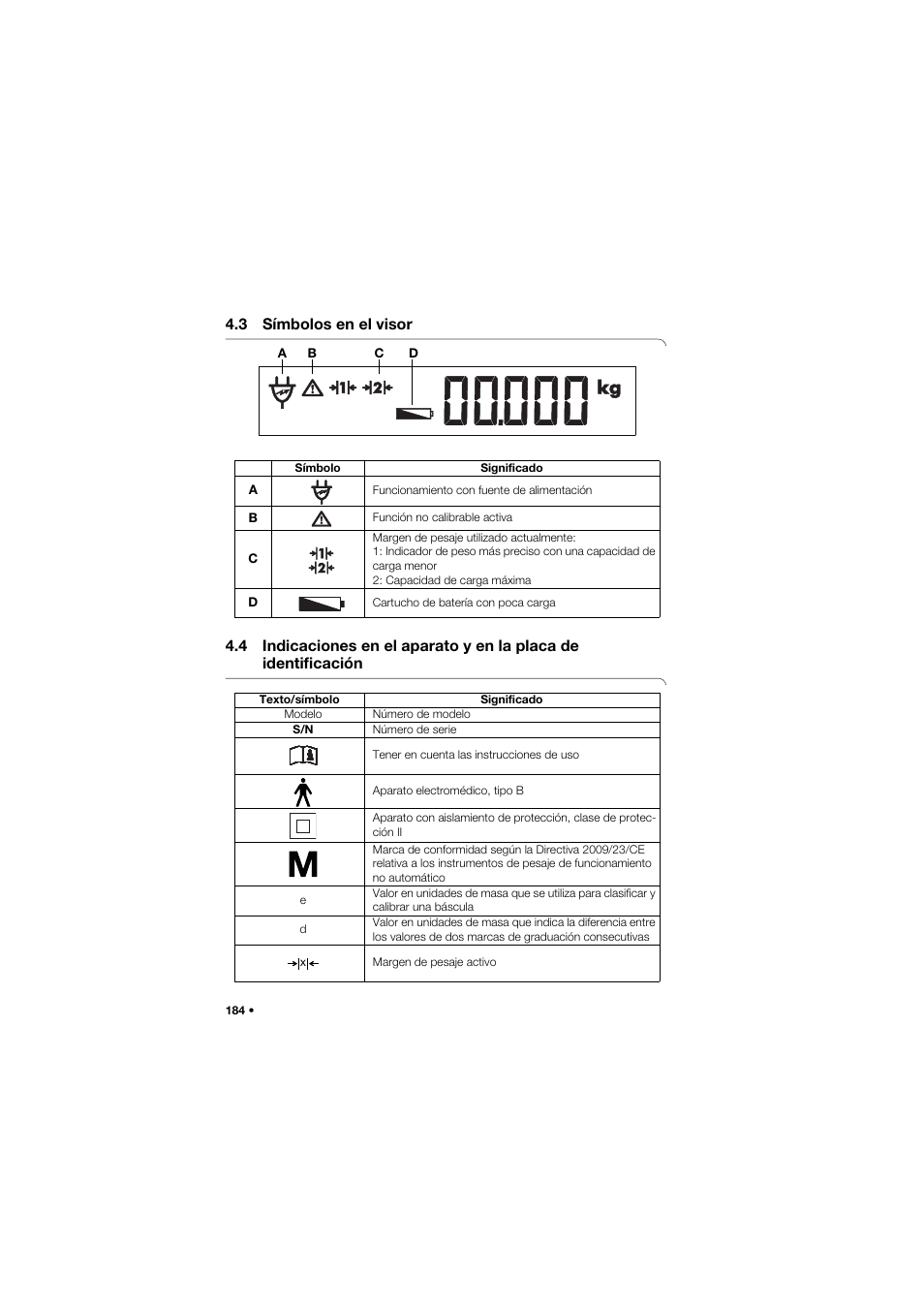 3 símbolos en el visor | Seca 757 User Manual | Page 184 / 307