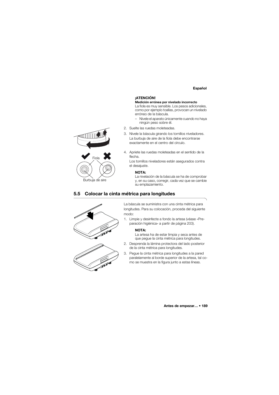 5 colocar la cinta métrica para longitudes | Seca 757 User Manual | Page 189 / 307