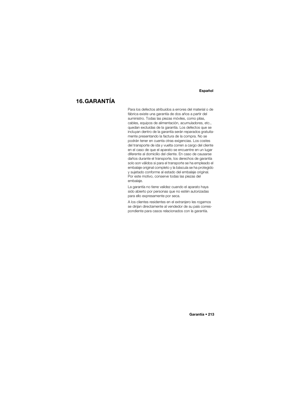 Garantía | Seca 757 User Manual | Page 213 / 307