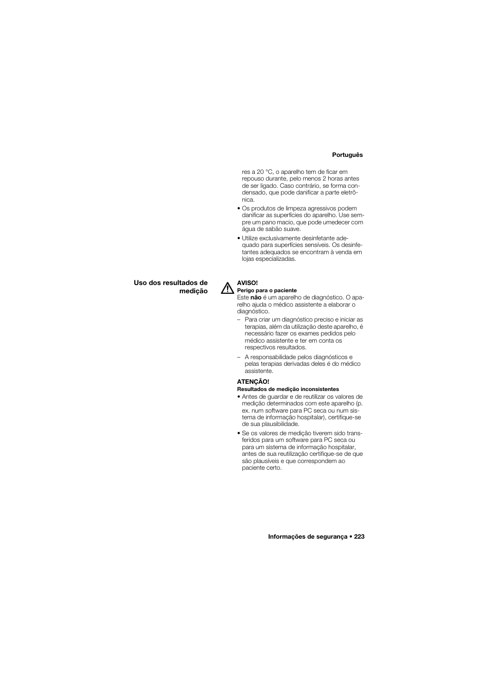 Uso dos resultados de medição | Seca 757 User Manual | Page 223 / 307