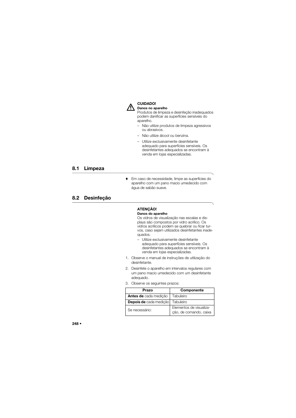 1 limpeza, 2 desinfeção | Seca 757 User Manual | Page 248 / 307