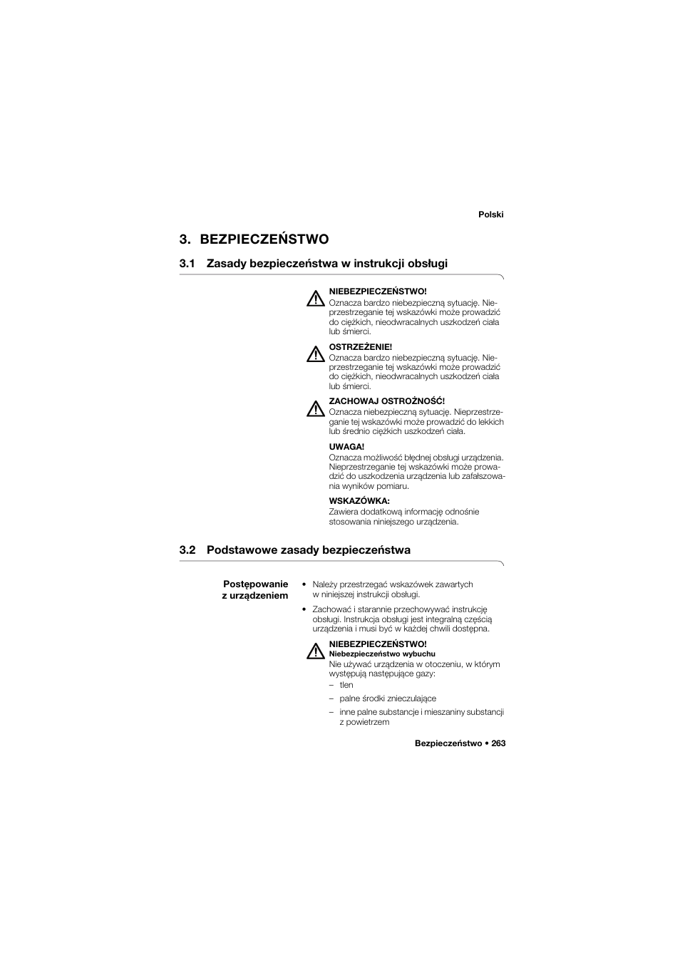 Bezpieczeństwo, 1 zasady bezpieczeństwa w instrukcji obsługi, 2 podstawowe zasady bezpieczeństwa | Postępowanie z urządzeniem | Seca 757 User Manual | Page 263 / 307