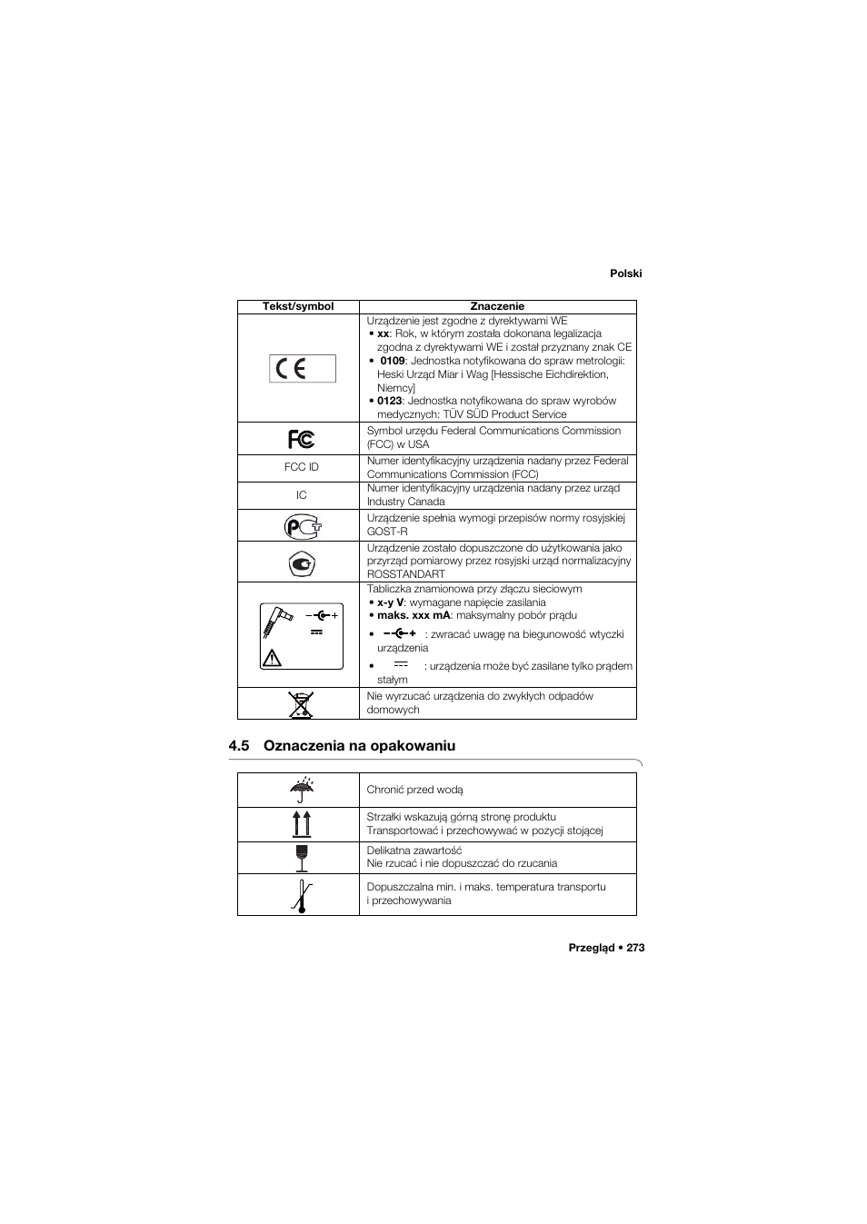 5 oznaczenia na opakowaniu | Seca 757 User Manual | Page 273 / 307