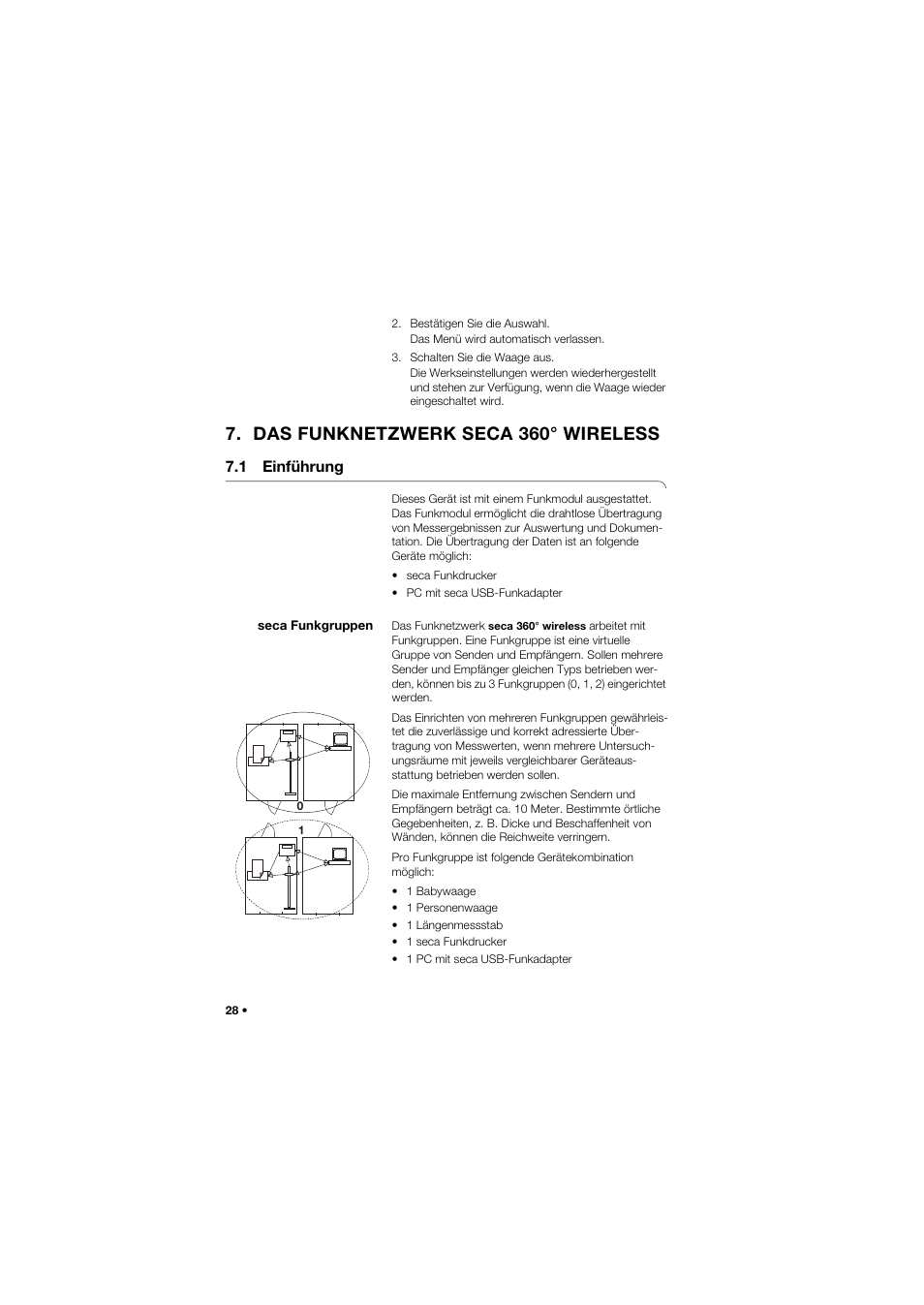 Das funknetzwerk seca 360° wireless, 1 einführung, Seca funkgruppen | Seca 757 User Manual | Page 28 / 307