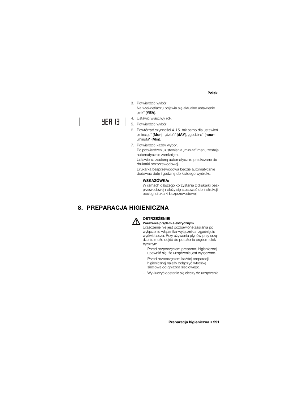 Preparacja higieniczna | Seca 757 User Manual | Page 291 / 307