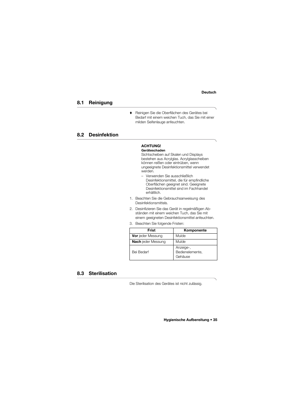 1 reinigung, 2 desinfektion, 3 sterilisation | Seca 757 User Manual | Page 35 / 307