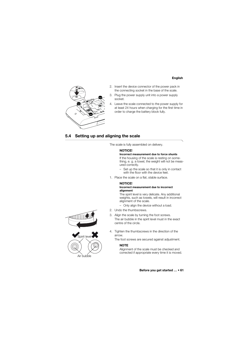 4 setting up and aligning the scale | Seca 757 User Manual | Page 61 / 307