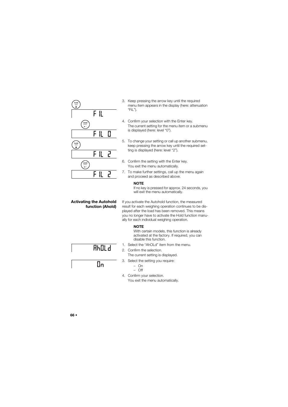 Activating the autohold function (ahold) | Seca 757 User Manual | Page 66 / 307