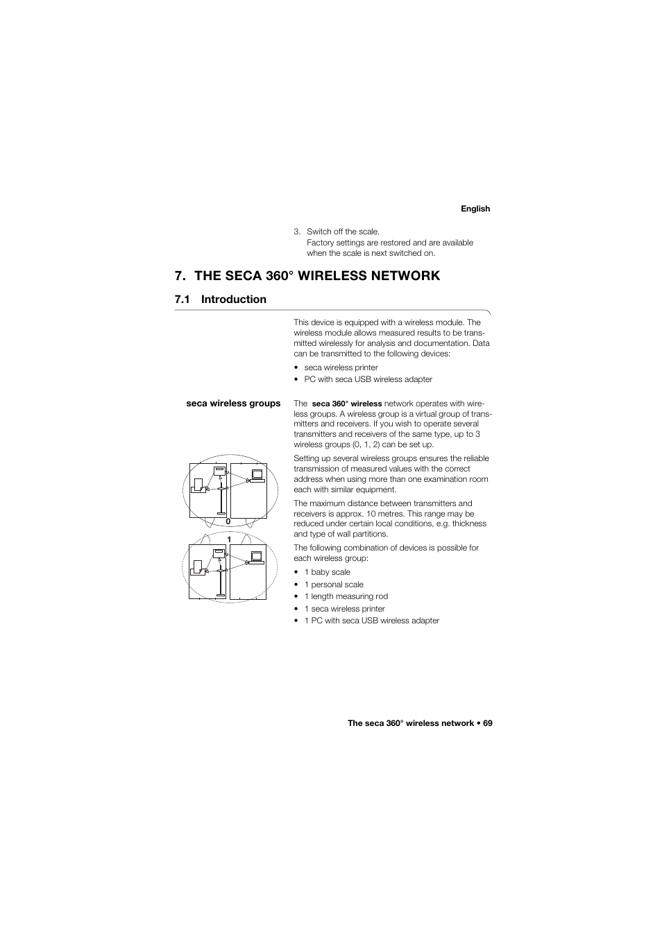 The seca 360° wireless network, 1 introduction, Seca wireless groups | Seca 757 User Manual | Page 69 / 307