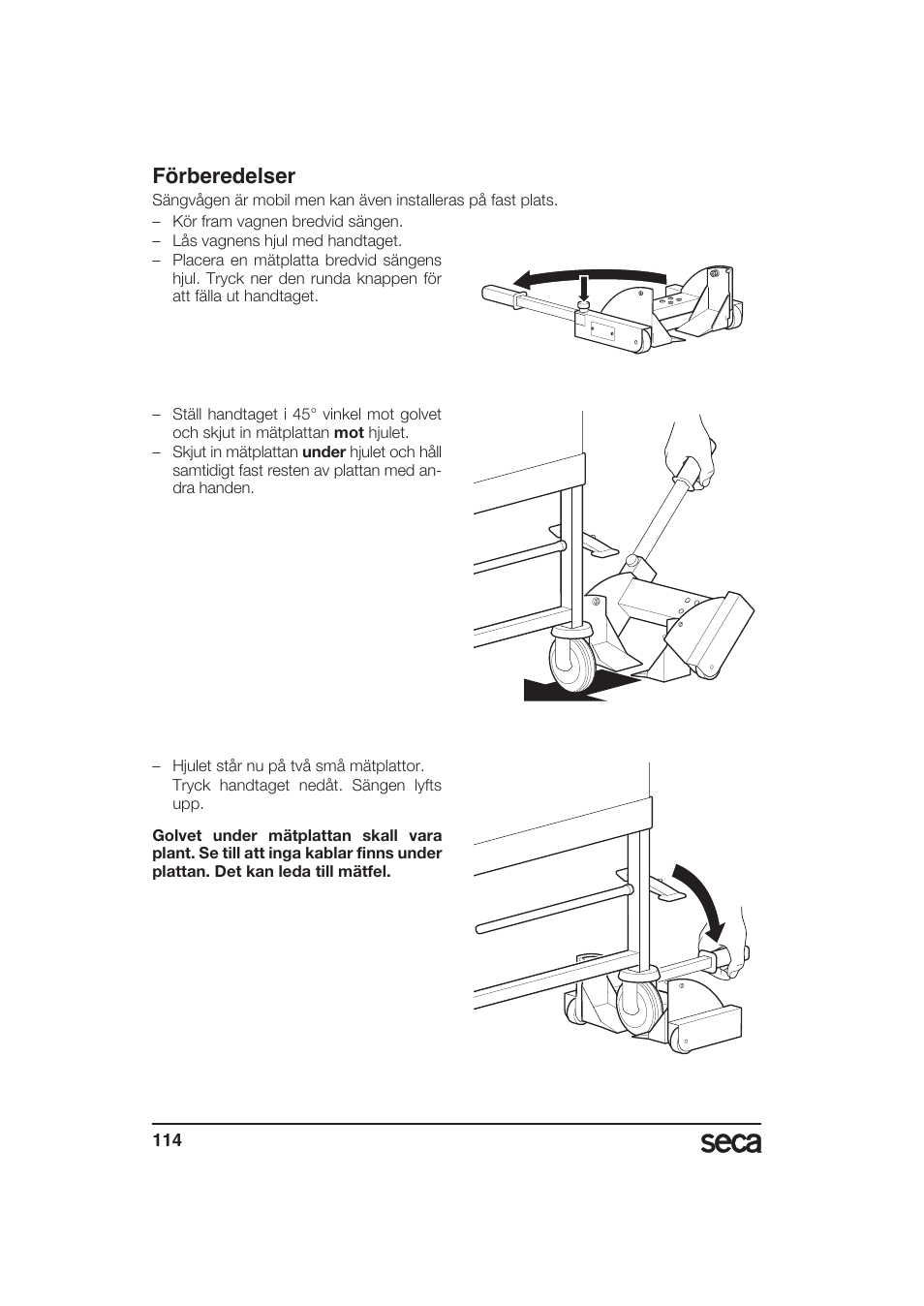 Förberedelser | Seca 985 User Manual | Page 114 / 239
