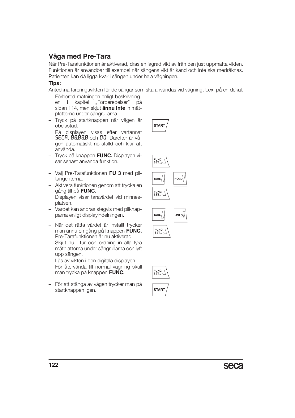 Väga med pre-tara | Seca 985 User Manual | Page 122 / 239