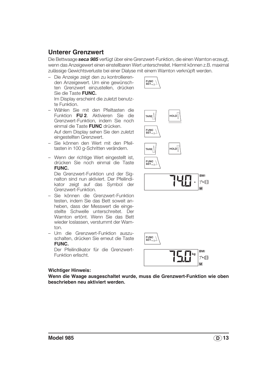 Unterer grenzwert | Seca 985 User Manual | Page 13 / 239