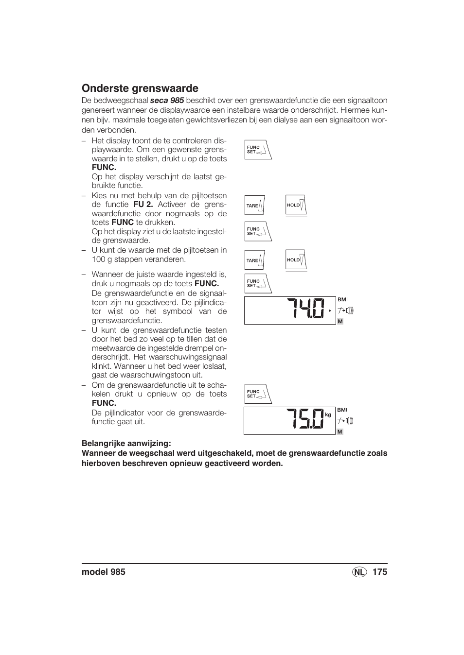 Onderste grenswaarde | Seca 985 User Manual | Page 175 / 239