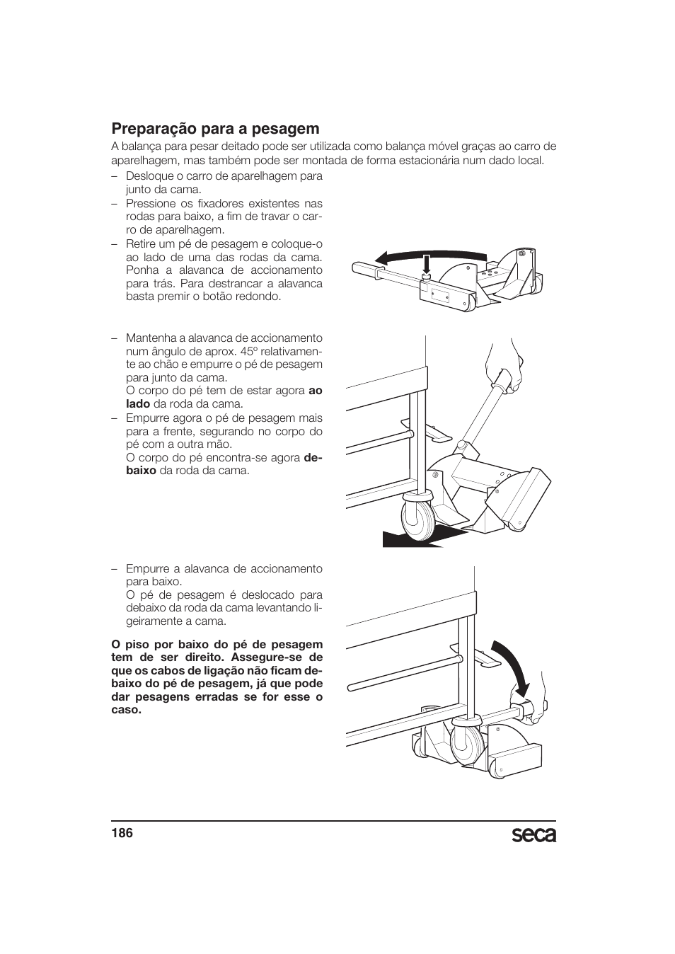 Preparação para a pesagem | Seca 985 User Manual | Page 186 / 239