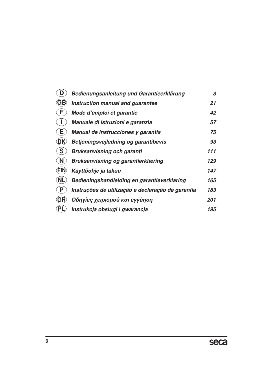 Seca 985 User Manual | Page 2 / 239