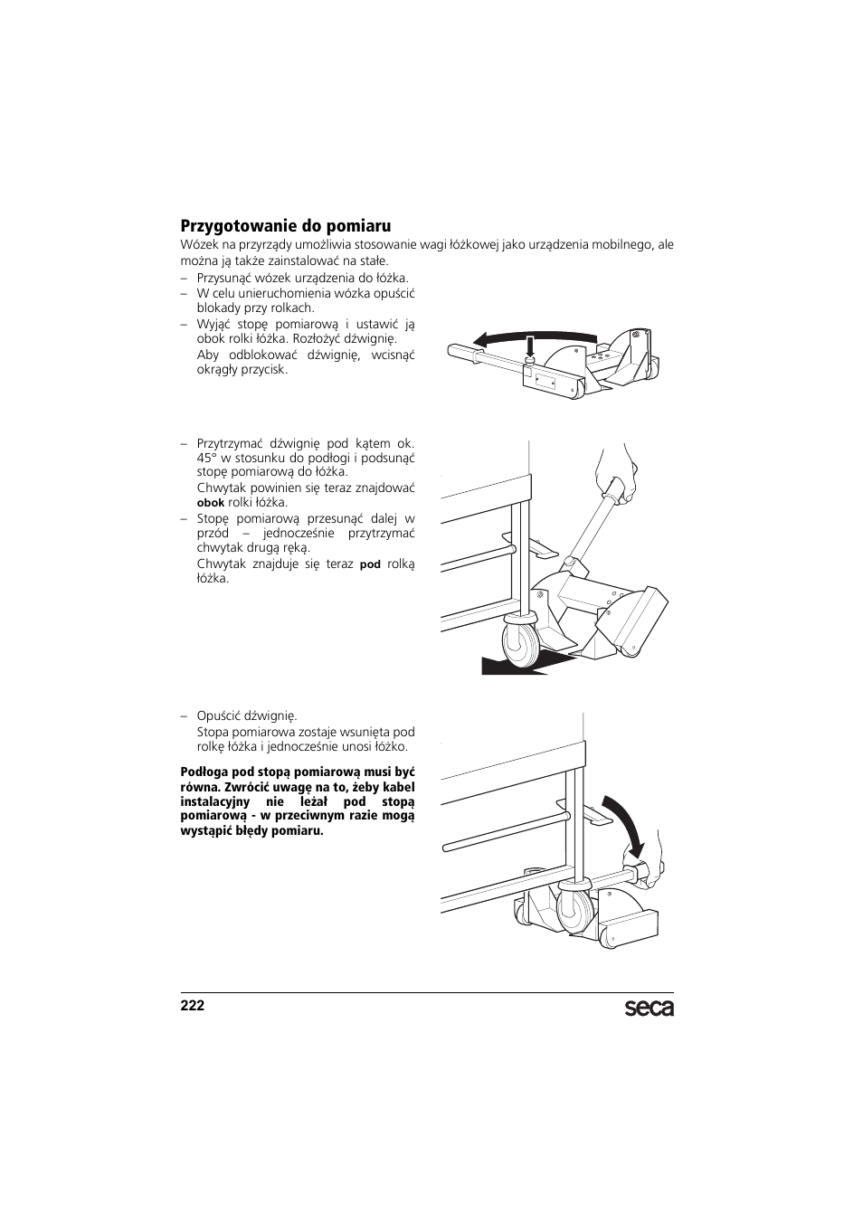 Przygotowanie do pomiaru | Seca 985 User Manual | Page 222 / 239
