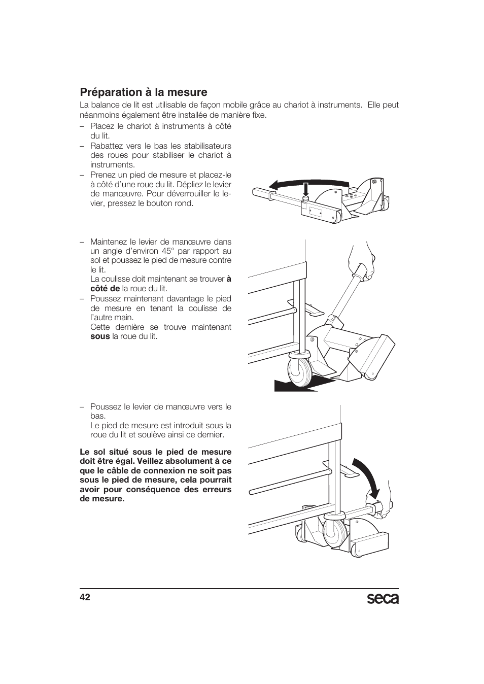 Préparation à la mesure | Seca 985 User Manual | Page 42 / 239