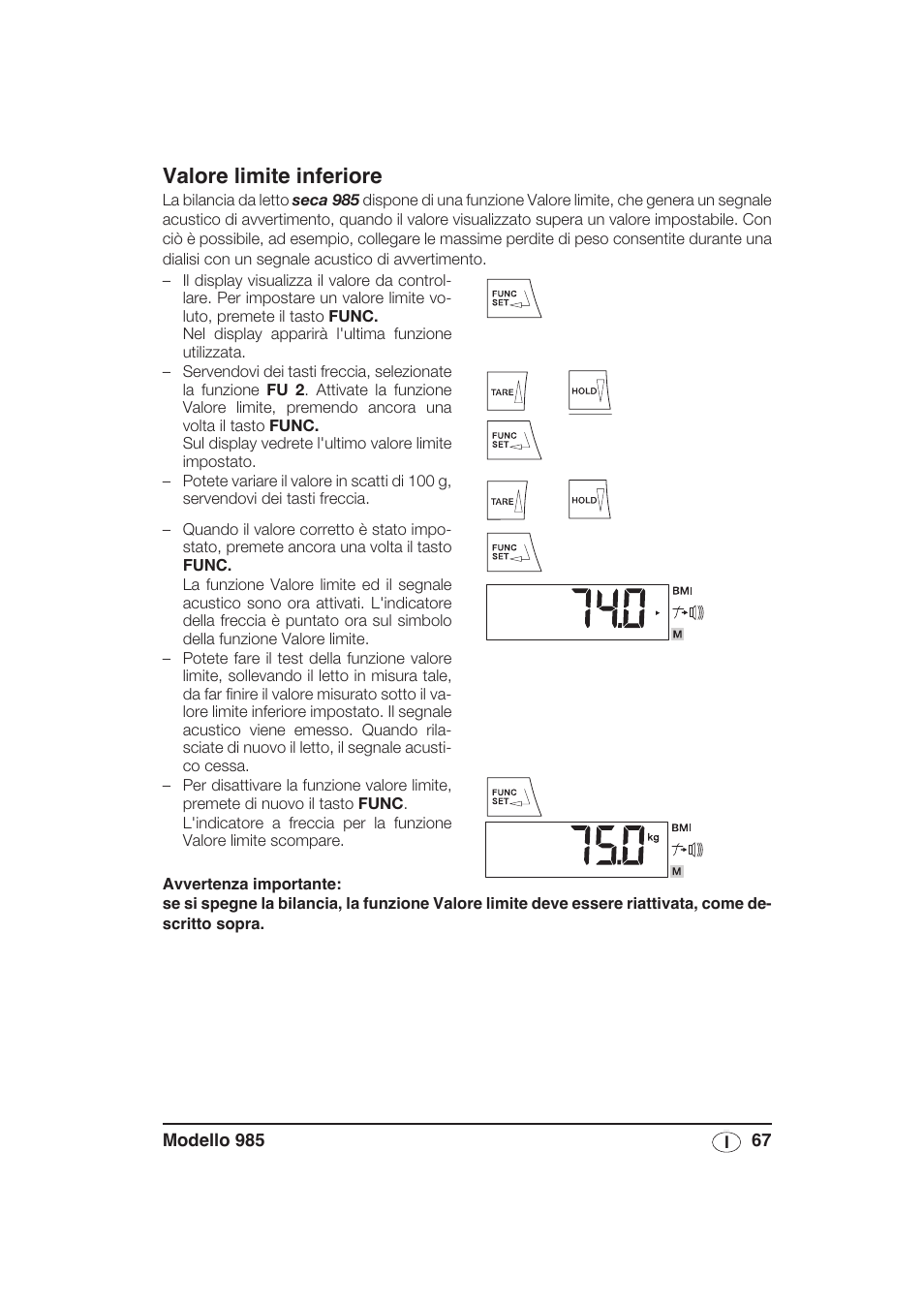 Valore limite inferiore | Seca 985 User Manual | Page 67 / 239