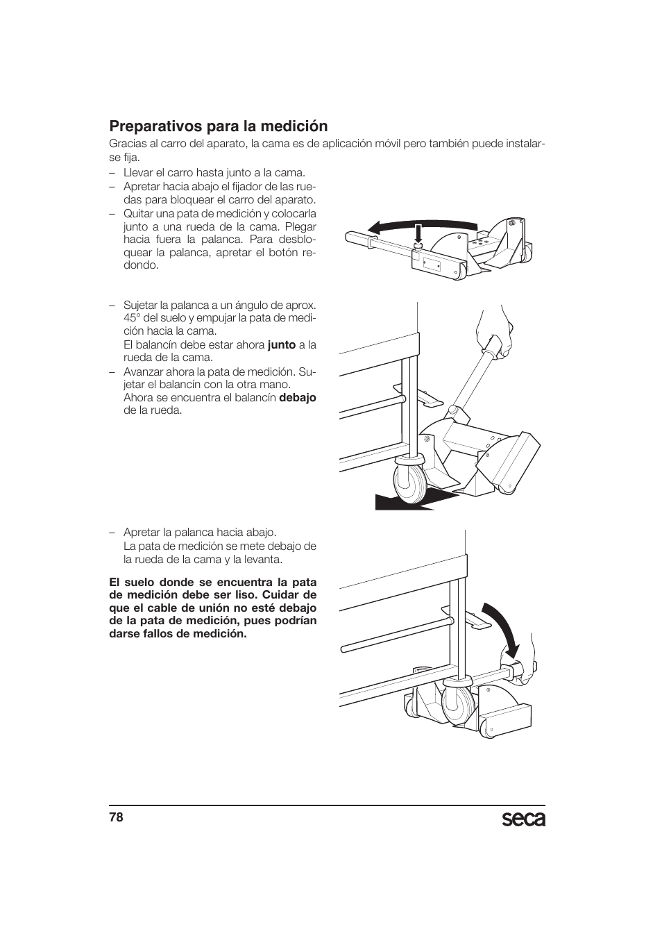 Preparativos para la medición | Seca 985 User Manual | Page 78 / 239