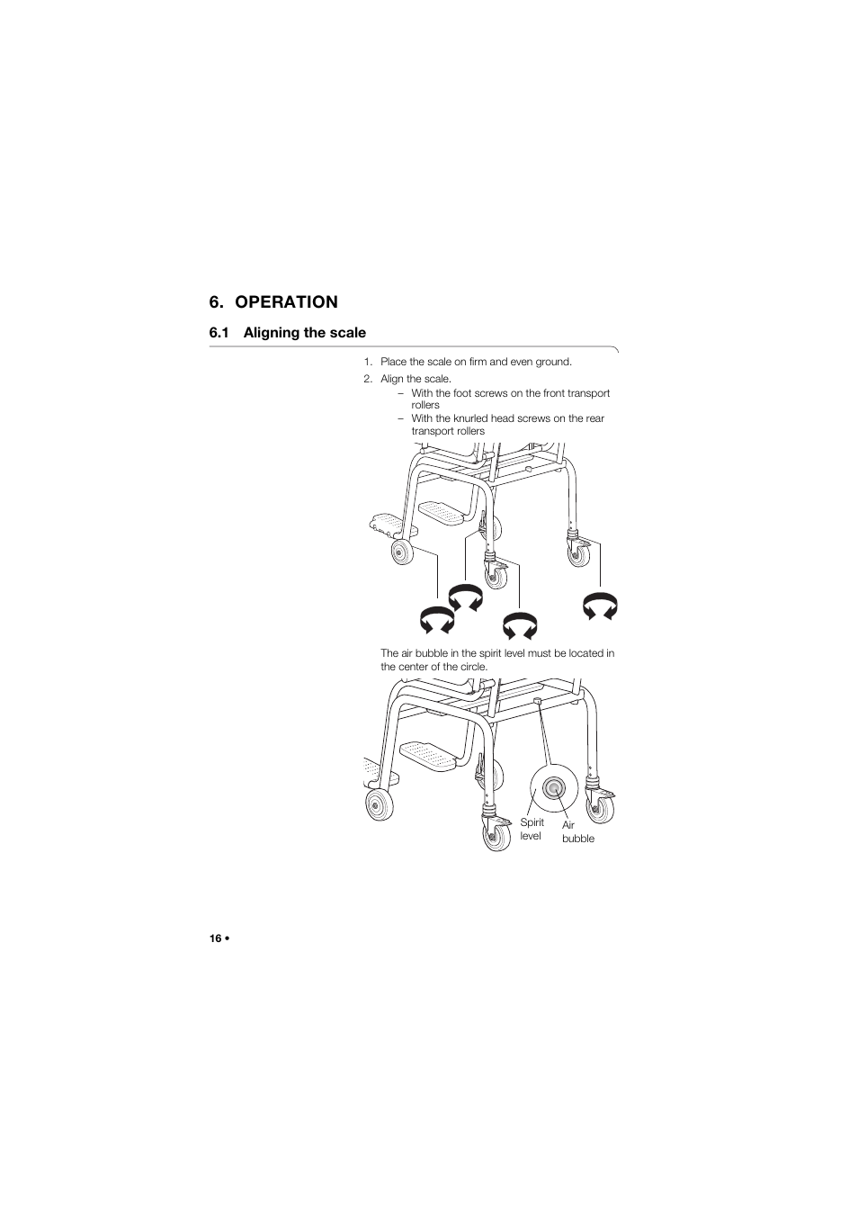 Operation, 1 aligning the scale | Seca 955 User Manual | Page 16 / 35