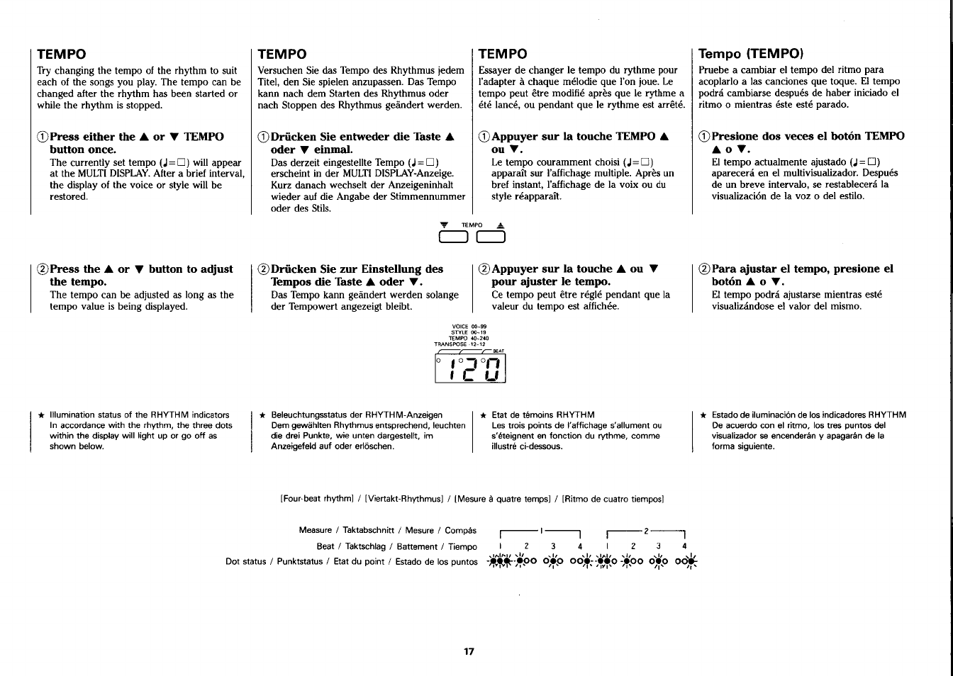 Cd cd, Tempo, Tempo (tempo) | Yamaha PSS-26 User Manual | Page 18 / 39