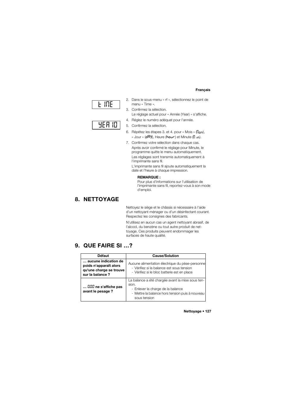 Nettoyage, Que faire si | Seca 959 User Manual | Page 127 / 317