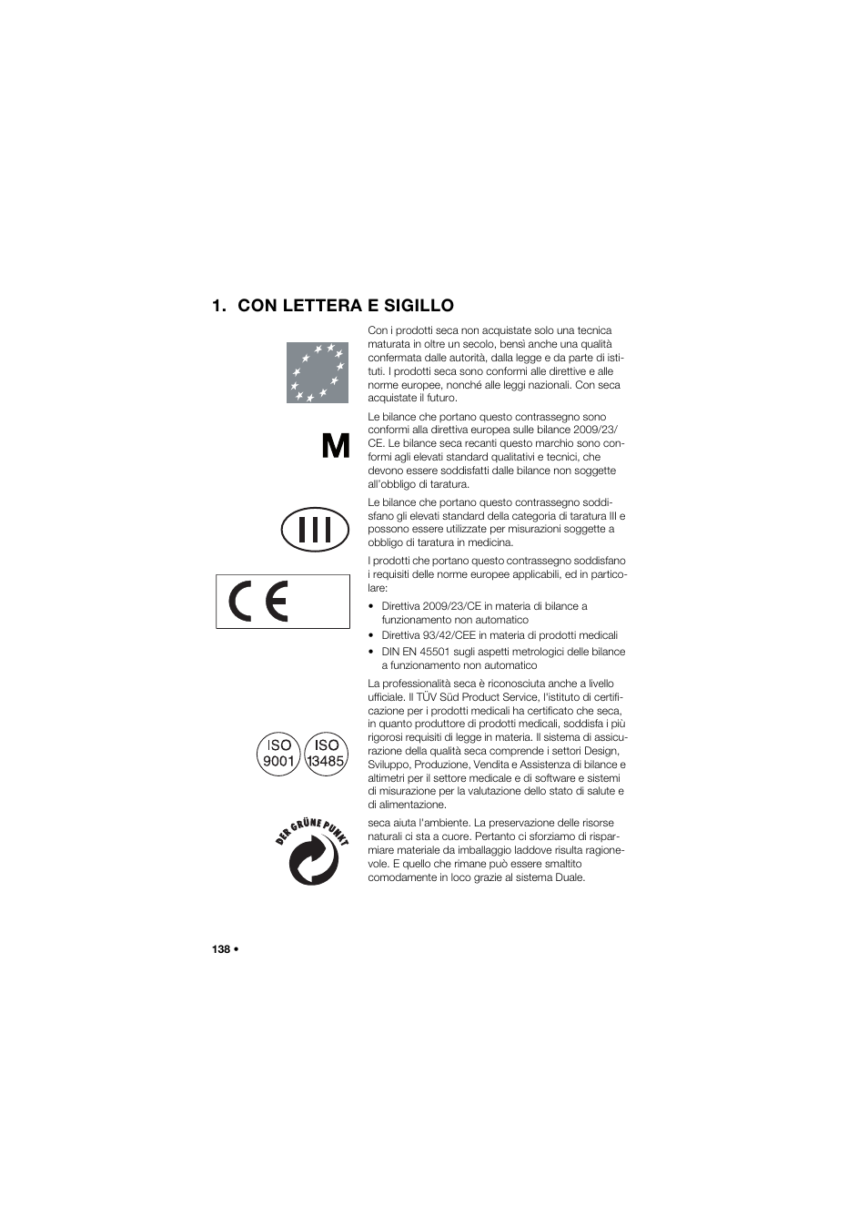 Con lettera e sigillo | Seca 959 User Manual | Page 138 / 317