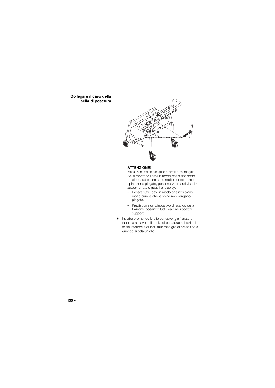 Collegare il cavo della cella di pesatura | Seca 959 User Manual | Page 150 / 317