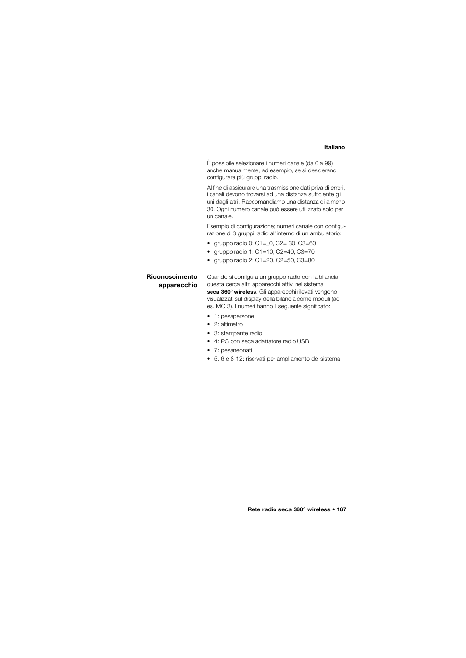 Riconoscimento apparecchio | Seca 959 User Manual | Page 167 / 317