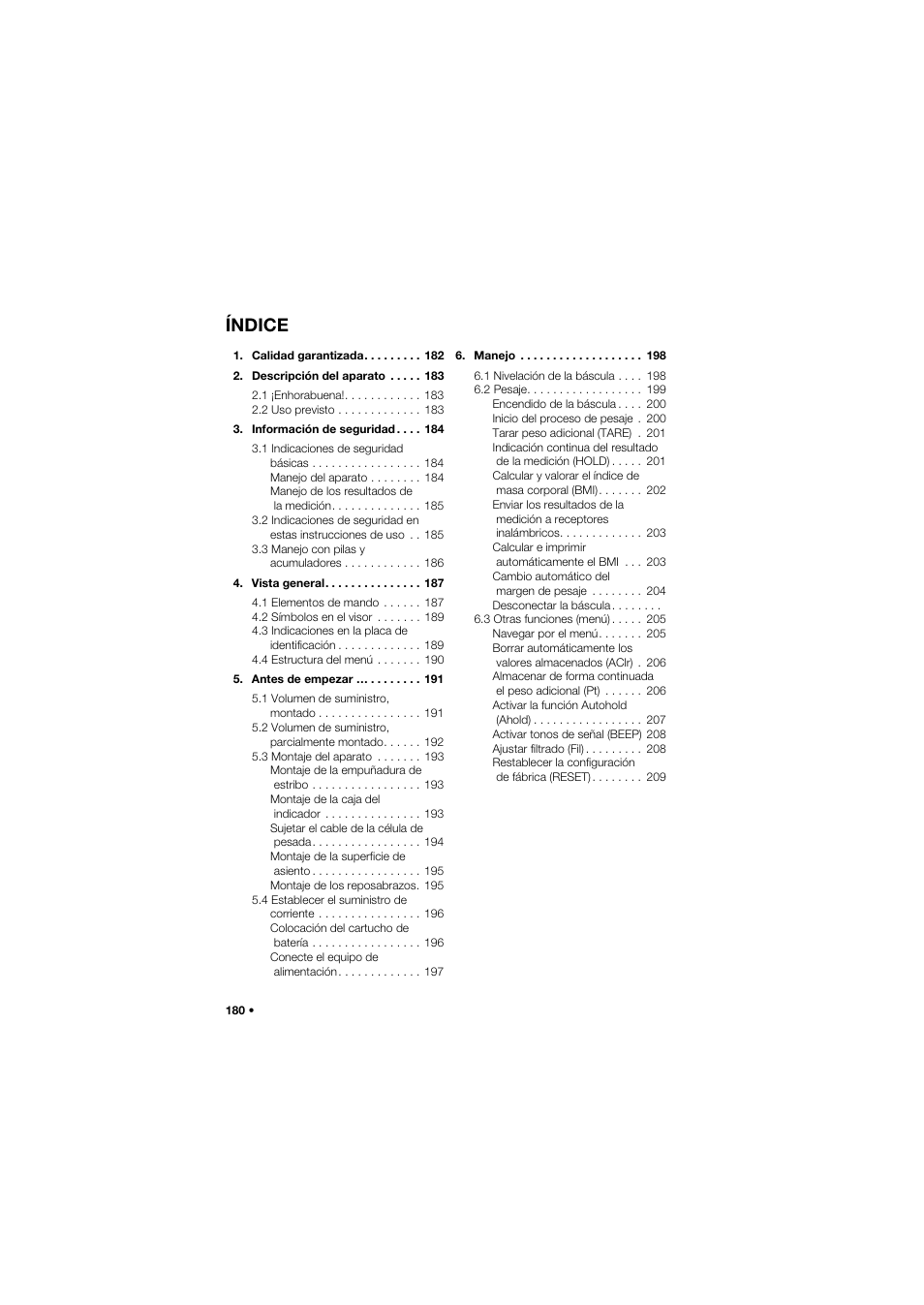 Español, Índice | Seca 959 User Manual | Page 180 / 317