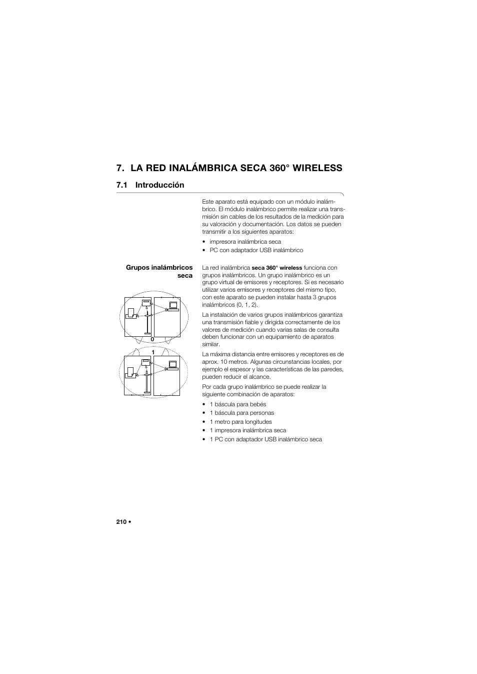 La red inalámbrica seca 360° wireless, 1 introducción, Grupos inalámbricos seca | Seca 959 User Manual | Page 210 / 317