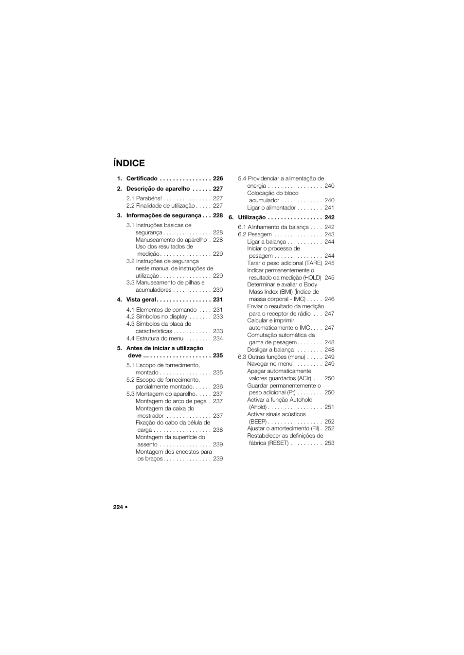 Português, Índice | Seca 959 User Manual | Page 224 / 317