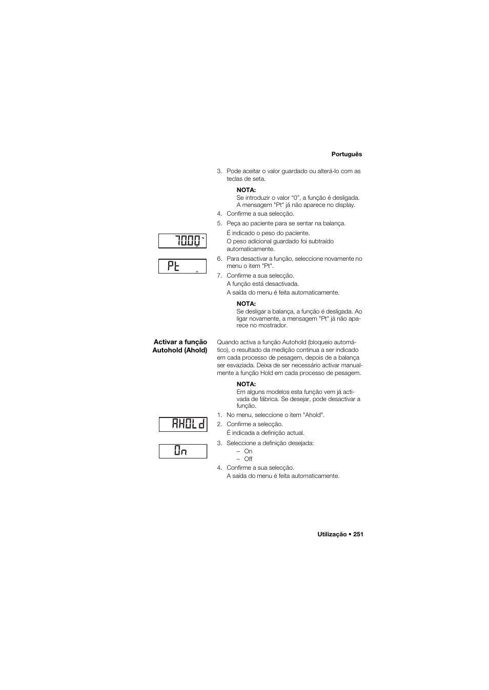 Activar a função autohold (ahold) | Seca 959 User Manual | Page 251 / 317