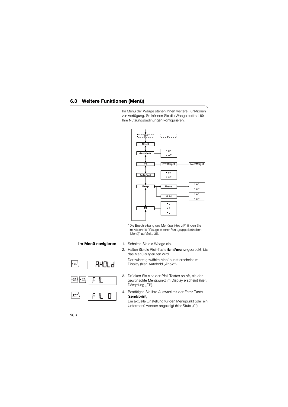 3 weitere funktionen (menü), Im menü navigieren | Seca 959 User Manual | Page 28 / 317