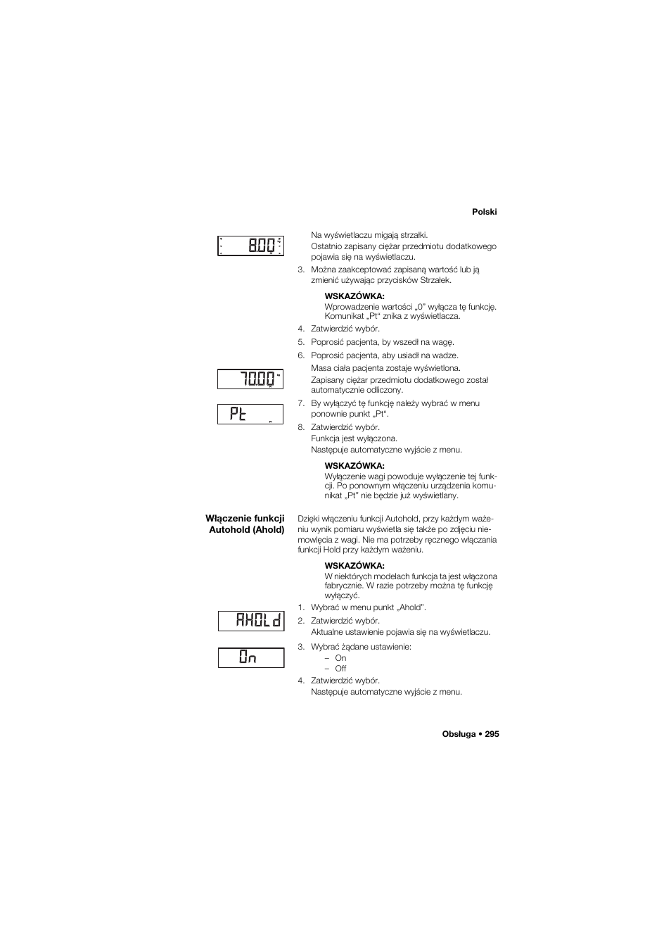 Włączenie funkcji autohold (ahold) | Seca 959 User Manual | Page 295 / 317