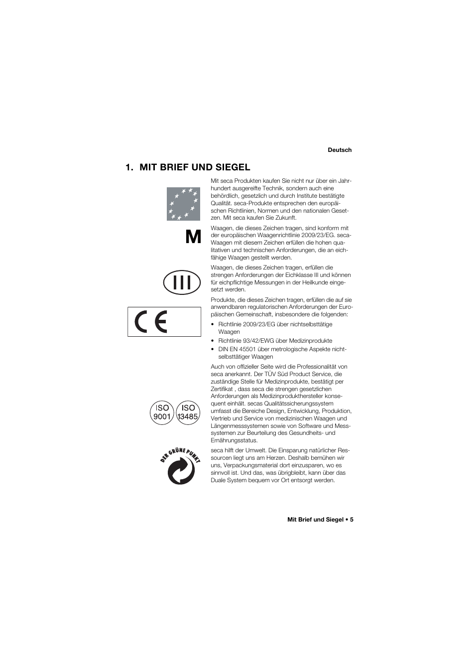 Mit brief und siegel | Seca 959 User Manual | Page 5 / 317