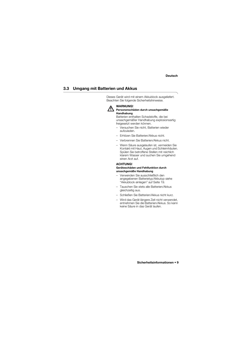 3 umgang mit batterien und akkus | Seca 959 User Manual | Page 9 / 317
