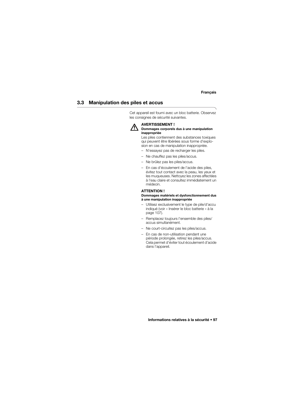 3 manipulation des piles et accus | Seca 959 User Manual | Page 97 / 317