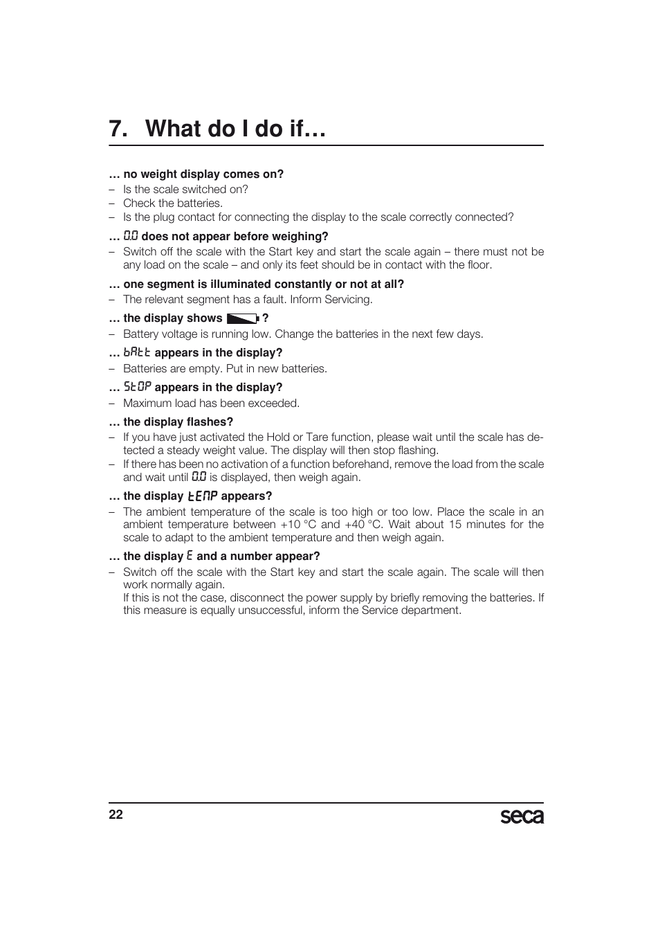 What do i do if | Seca 703 User Manual | Page 22 / 77