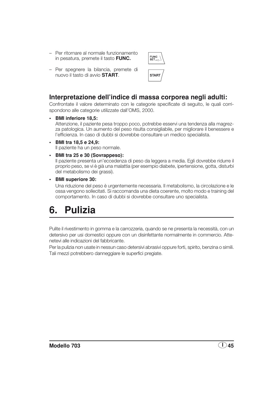 Pulizia | Seca 703 User Manual | Page 45 / 77