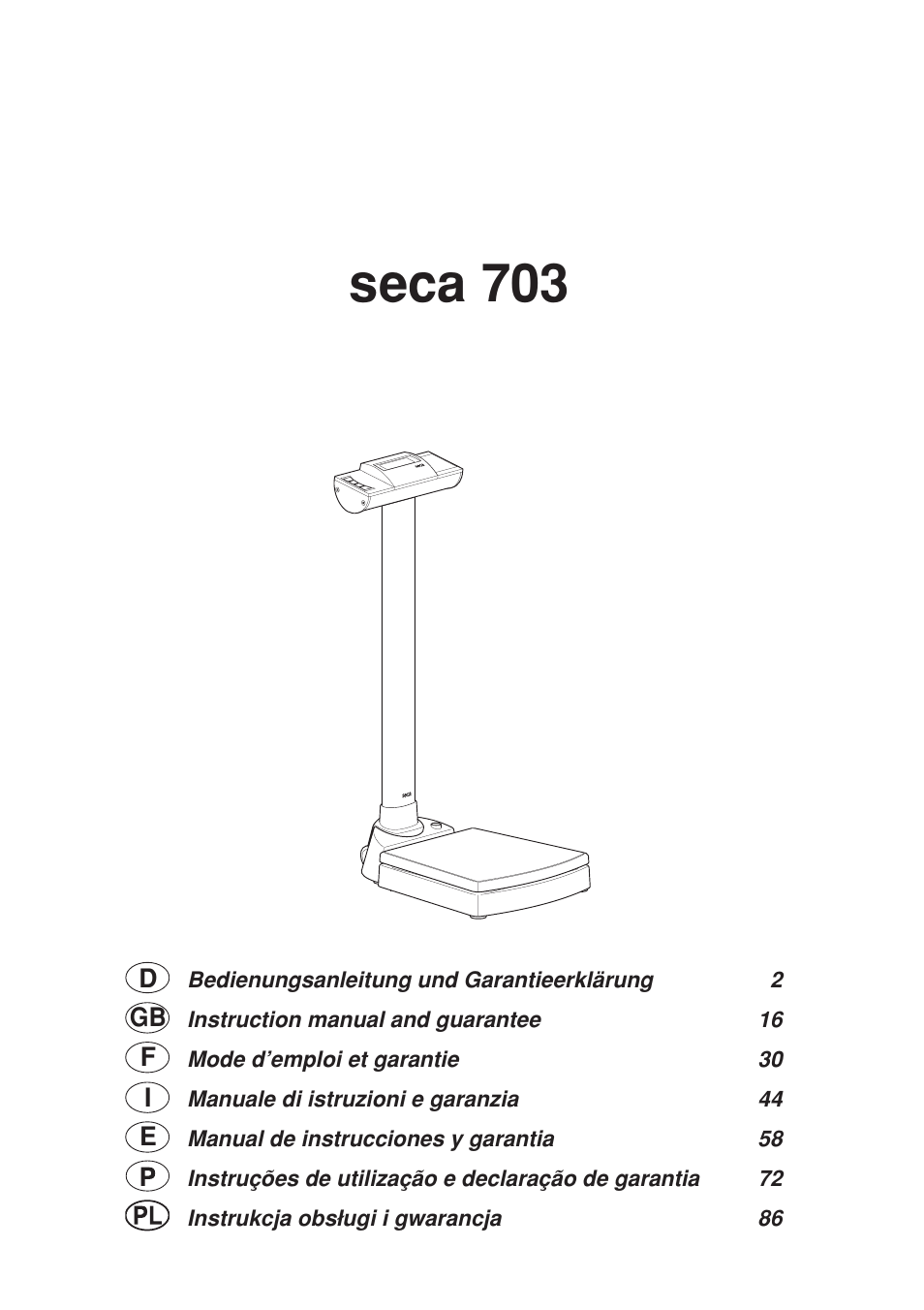 Seca 703 User Manual | 102 pages