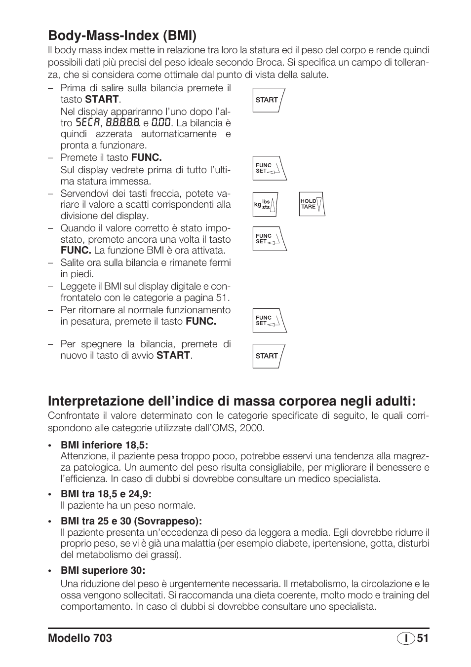 Body-mass-index (bmi) | Seca 703 User Manual | Page 51 / 102